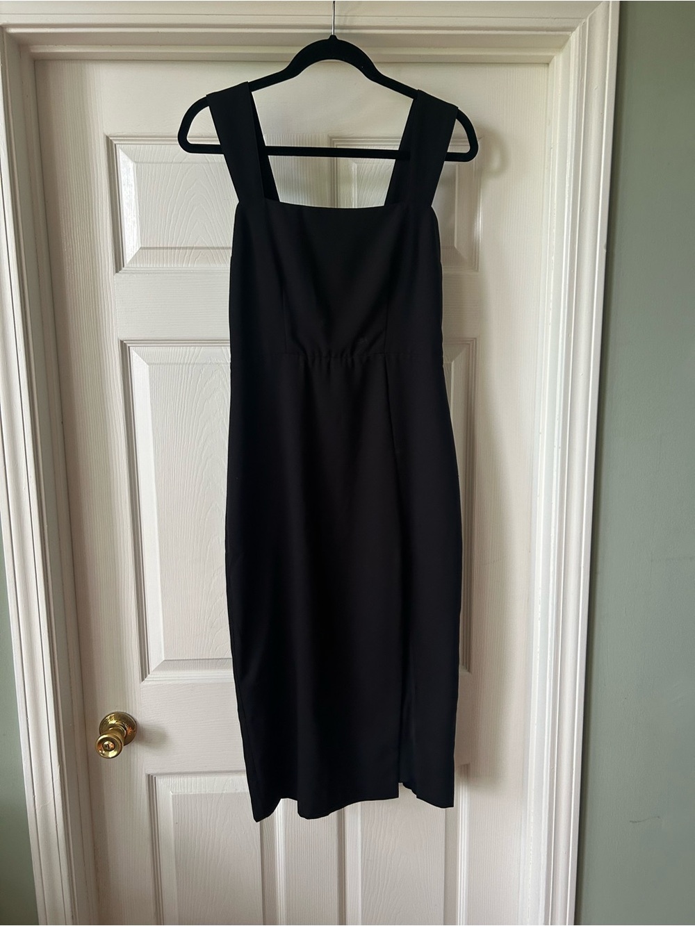 Abercrombie & Fitch Black Square-Neck Midi Dress
